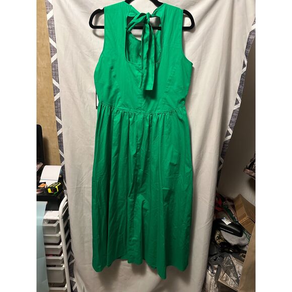 NWT Karl Lagerfeld Paris Poplin Round Neck Sleeveless A-Line Midi Dress Size 10 - Picture 5 of 7